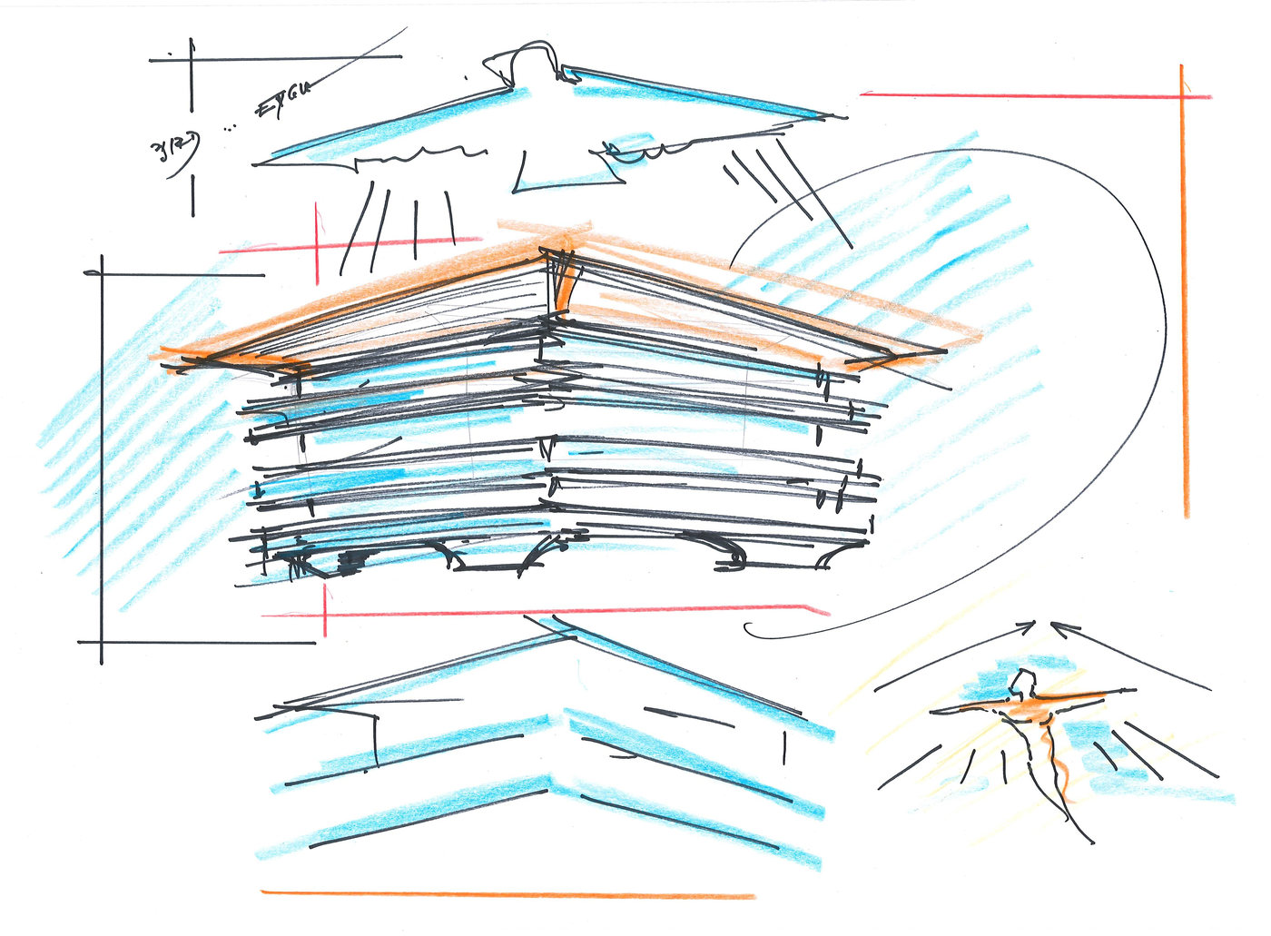 Hotel Longboat Key · skica architekta